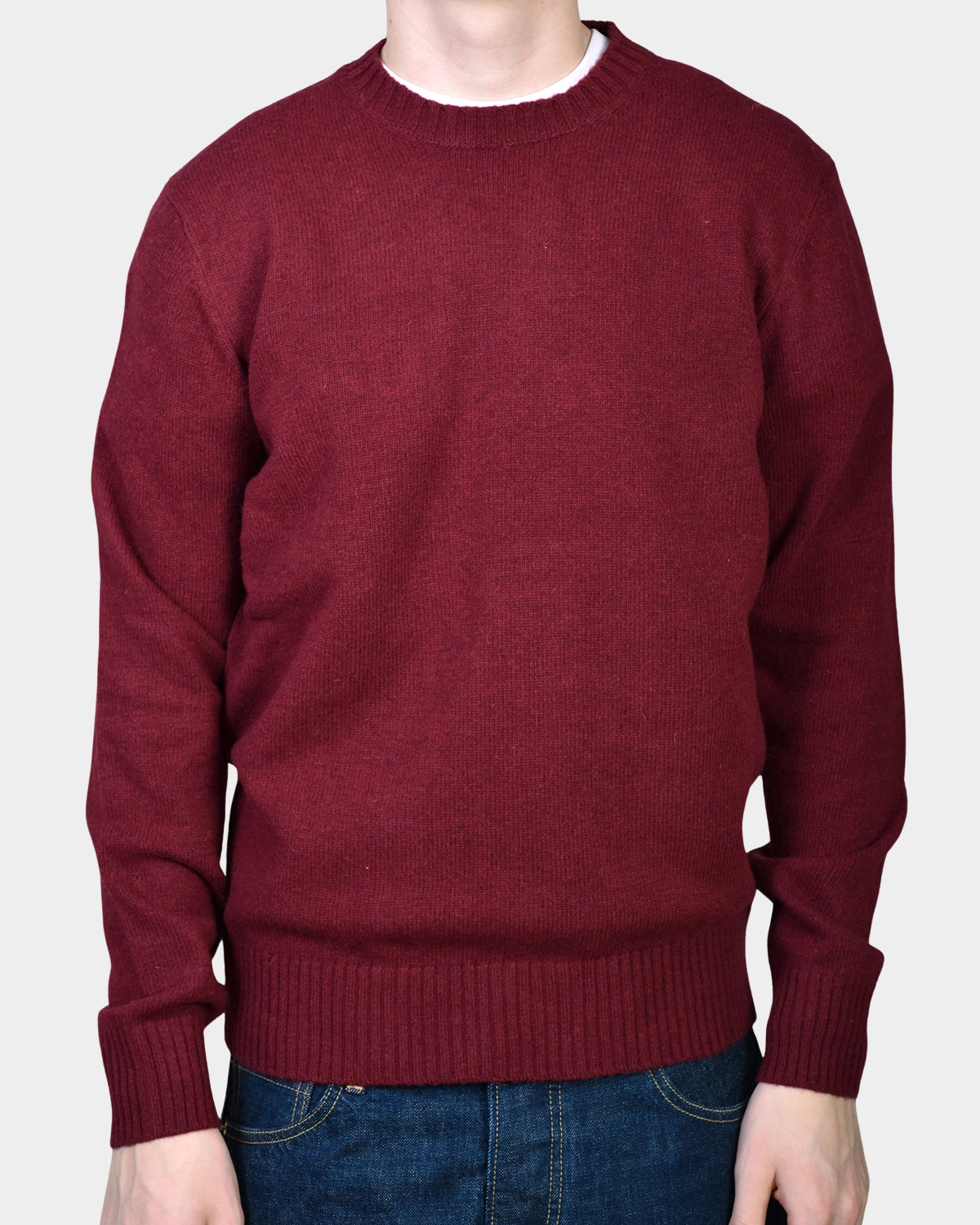 Crewneck Lambswool 7 GG - Wine - Hugo Sthlm