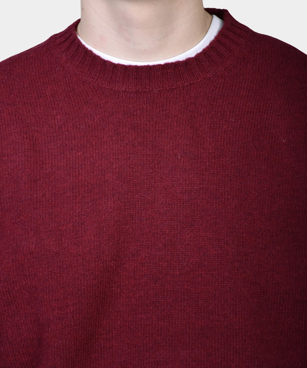 Crewneck Lambswool 7 GG - Wine - Hugo Sthlm
