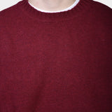 Crewneck Lambswool 7 GG - Wine - Hugo Sthlm