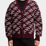 Denny Jacquard Cardigan - Winetasting