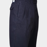 Double Pleated Trouser Structure - Navy - Hugo Sthlm