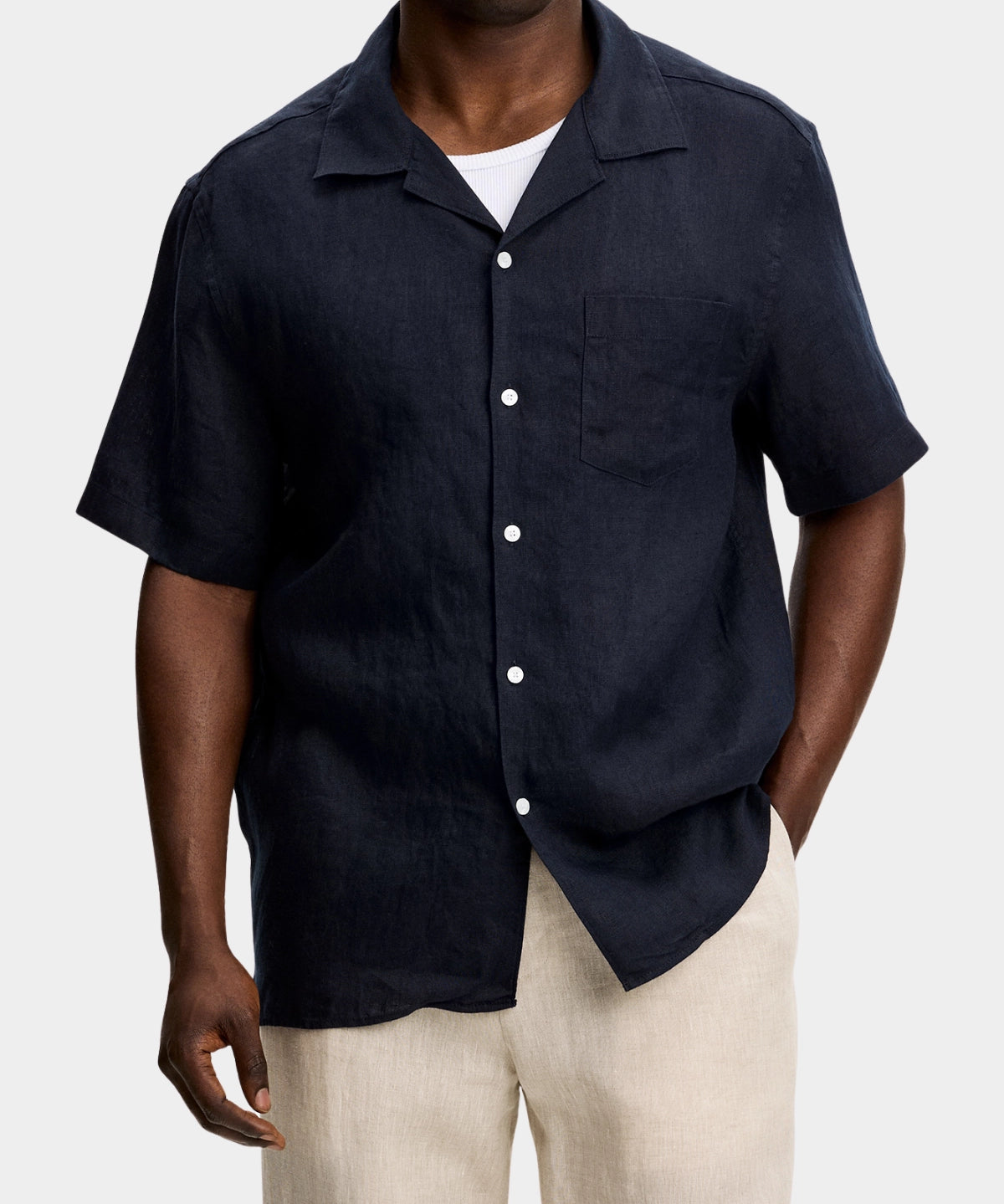 Elio Linen Shirt - JL Navy - Hugo Sthlm