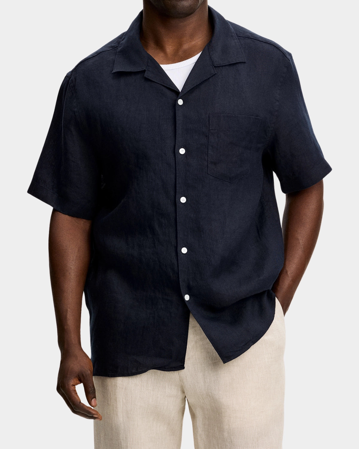 Elio Linen Shirt - JL Navy - Hugo Sthlm