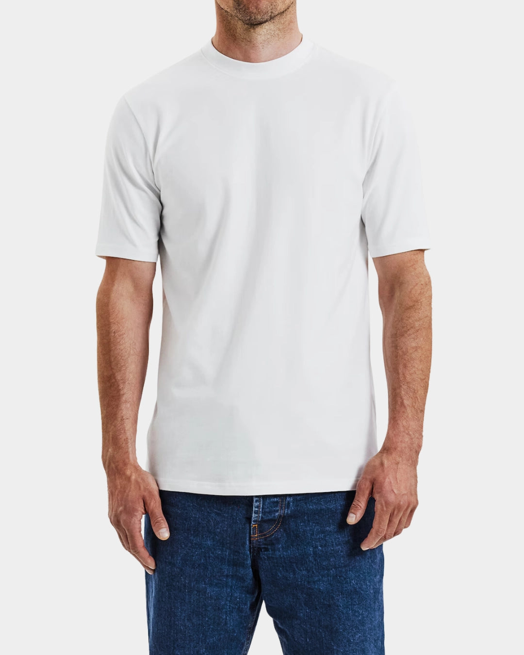 High-Neck Tee - White - Hugo Sthlm