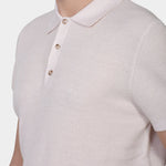 Knitted SS Polo - Crema - Hugo Sthlm