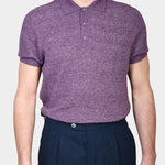 Knitted SS Polo - Lilac - Hugo Sthlm