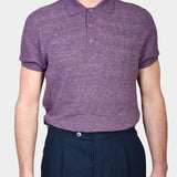 Knitted SS Polo - Lilac - Hugo Sthlm
