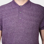 Knitted SS Polo - Lilac - Hugo Sthlm
