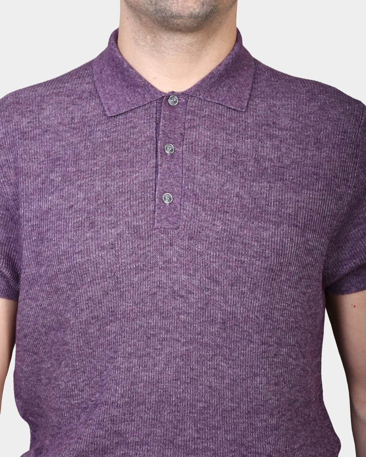 Knitted SS Polo - Lilac - Hugo Sthlm