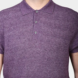 Knitted SS Polo - Lilac - Hugo Sthlm