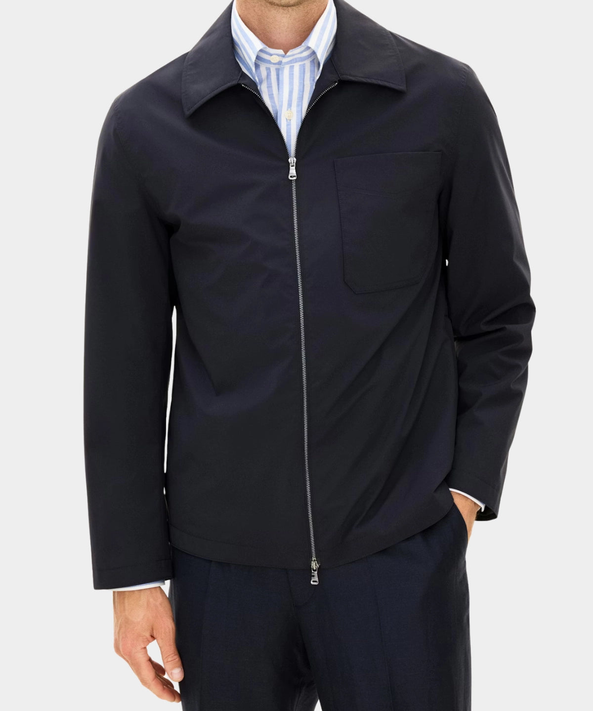 Light Zipped Shirt Jacket - Navy - Hugo Sthlm