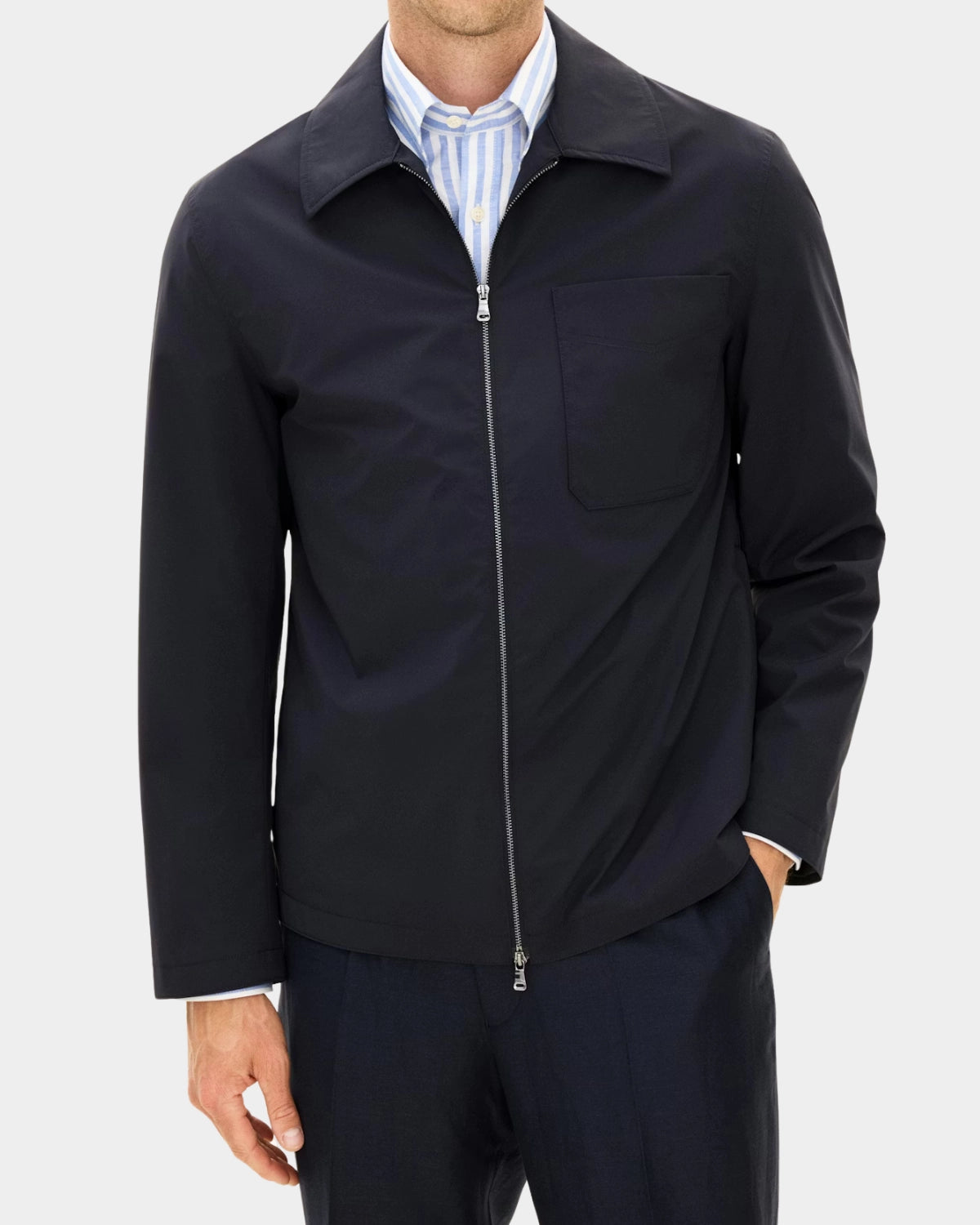 Light Zipped Shirt Jacket - Navy - Hugo Sthlm