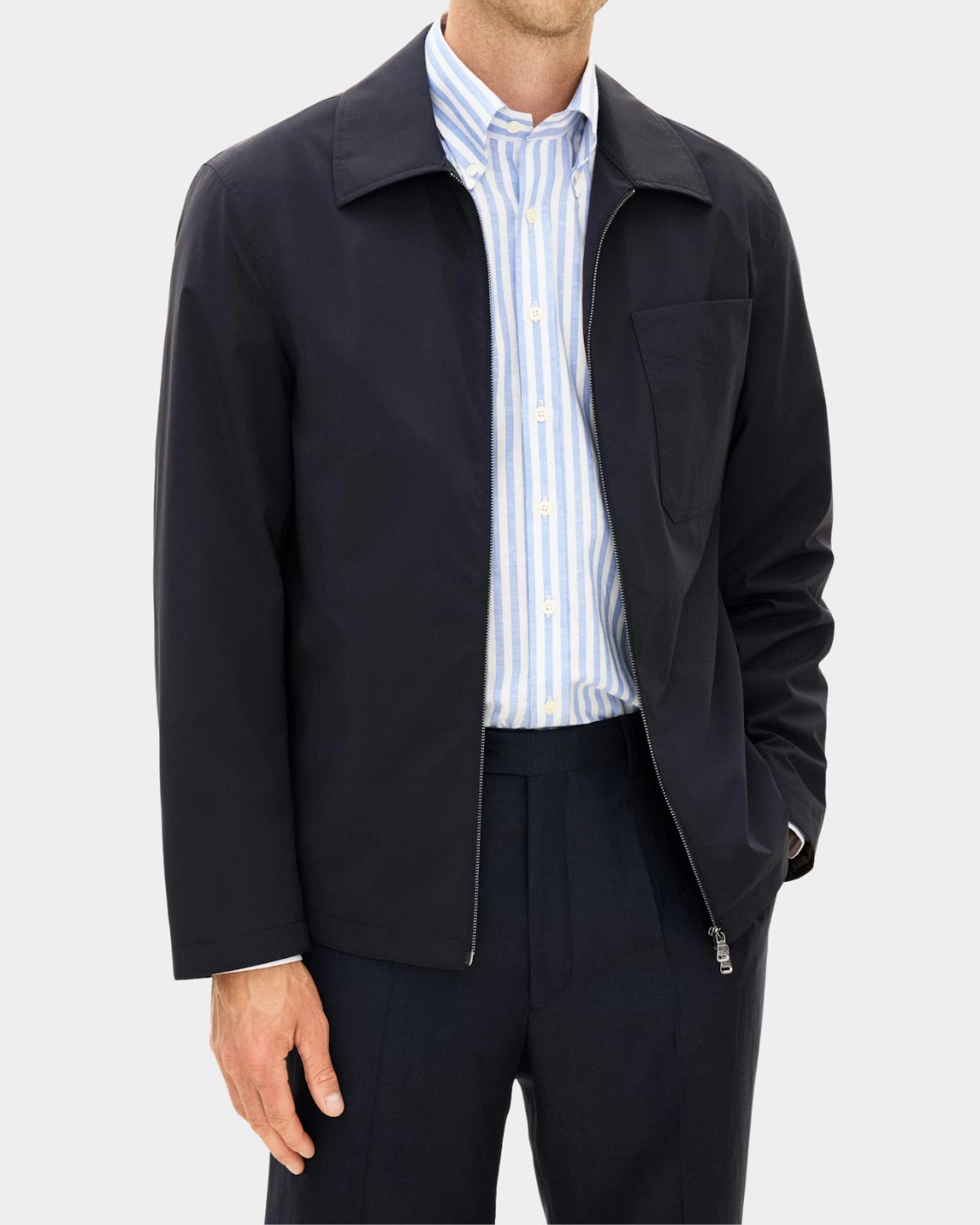 Light Zipped Shirt Jacket - Navy - Hugo Sthlm
