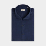 Yarn Dyed Linen Shirt - Navy - Hugo Sthlm