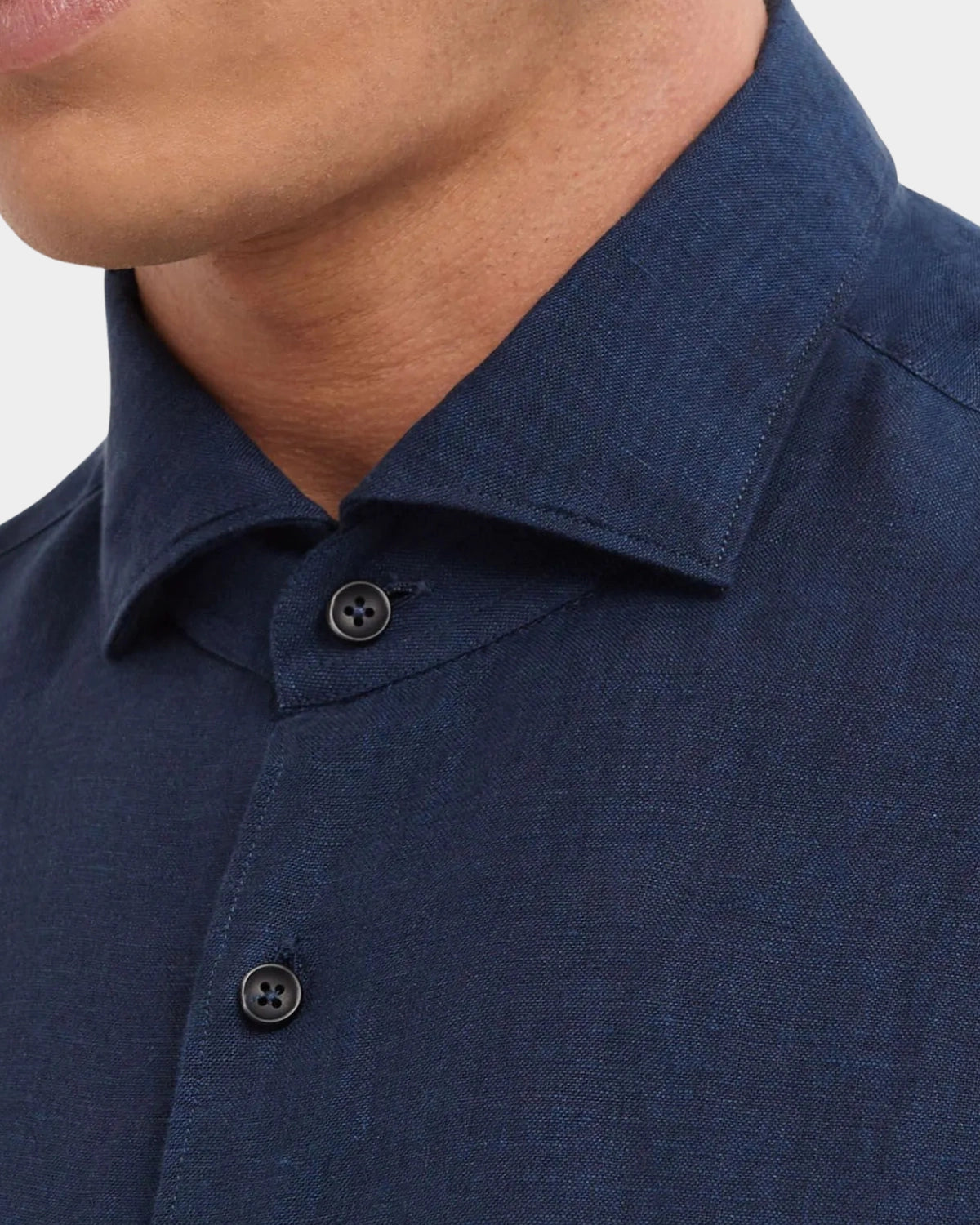 Yarn Dyed Linen Shirt - Navy - Hugo Sthlm
