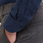 Yarn Dyed Linen Shirt - Navy - Hugo Sthlm