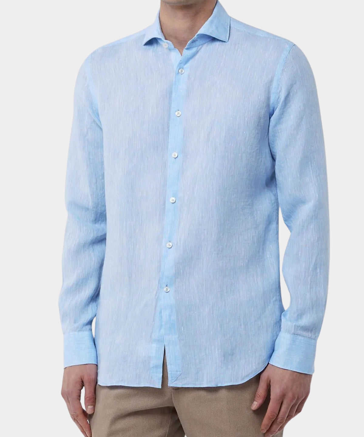 Yarn Dyed Linen Shirt - Lt Blue - Hugo Sthlm
