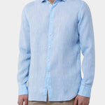 Yarn Dyed Linen Shirt - Lt Blue - Hugo Sthlm