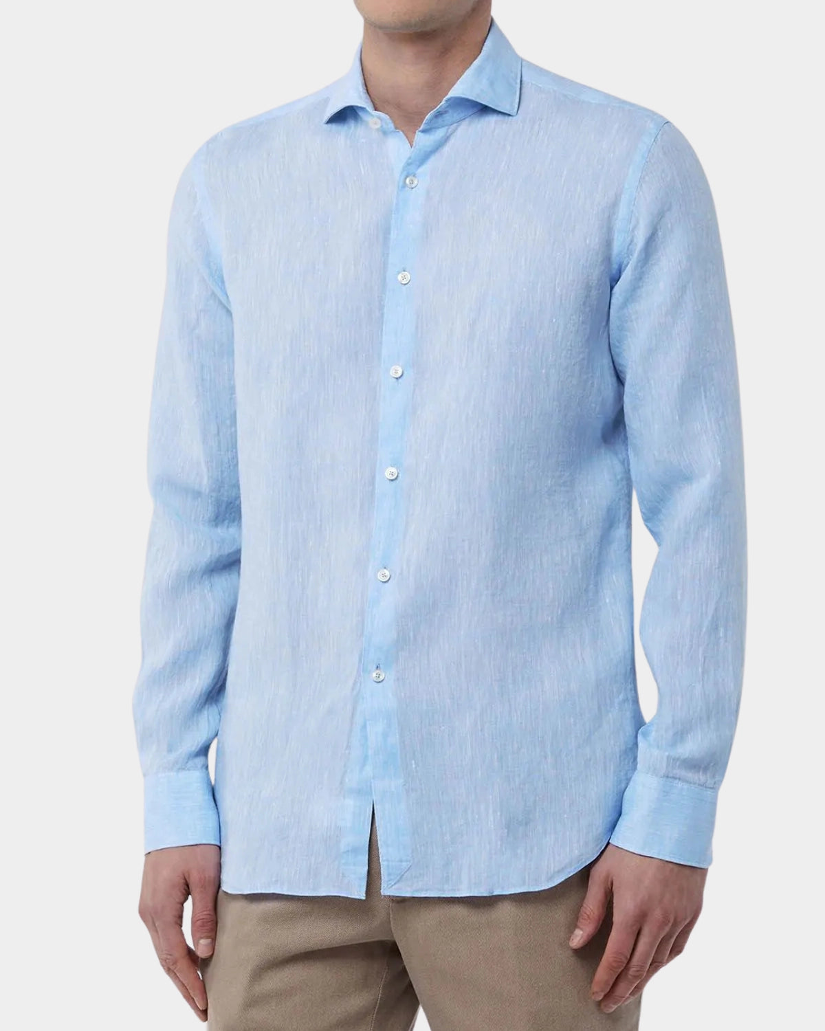 Yarn Dyed Linen Shirt - Lt Blue - Hugo Sthlm