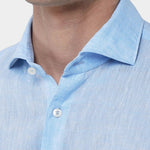 Yarn Dyed Linen Shirt - Lt Blue - Hugo Sthlm