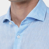 Yarn Dyed Linen Shirt - Lt Blue - Hugo Sthlm
