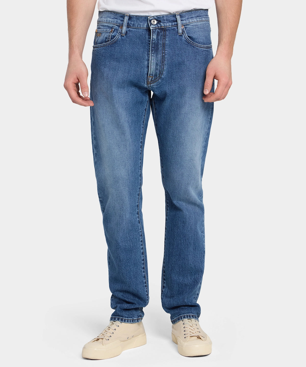 M7 Tapered Comfort Organic Indigo - Washed Blue - Hugo Sthlm