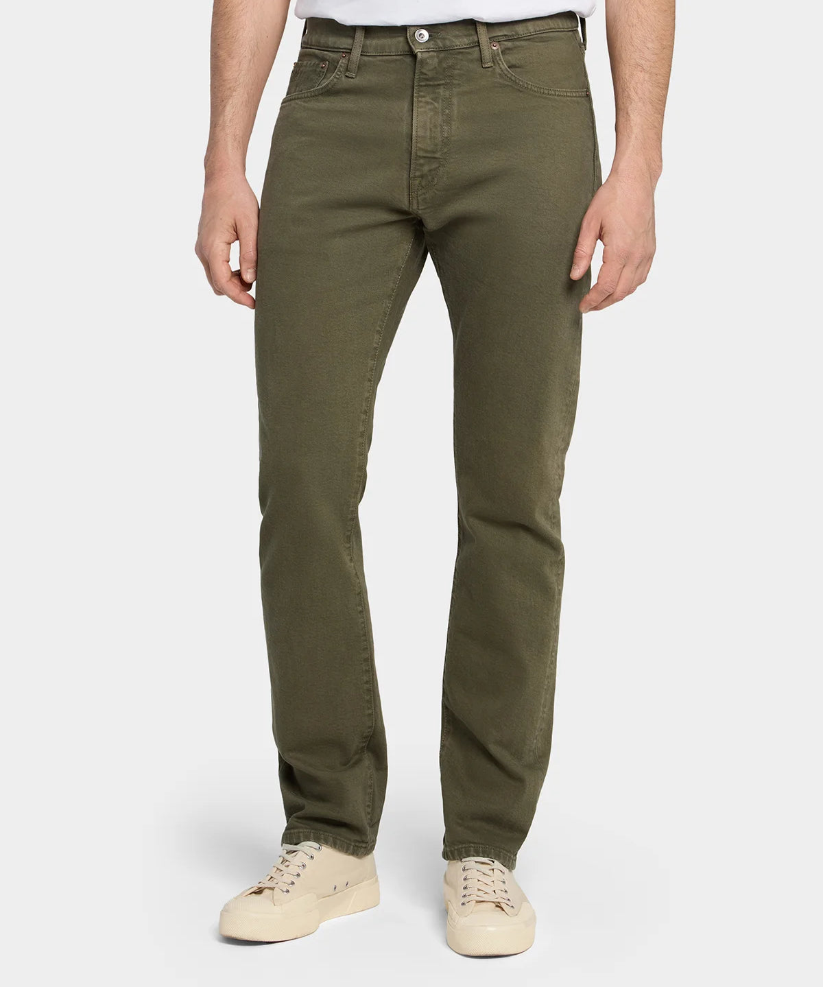M8 Straight Comfort Organic Ecru - Olive - Hugo Sthlm