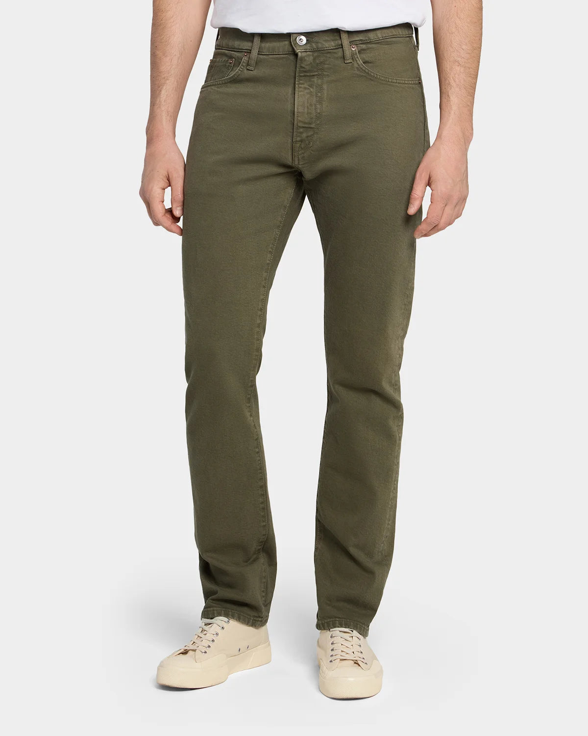 M8 Straight Comfort Organic Ecru - Olive - Hugo Sthlm