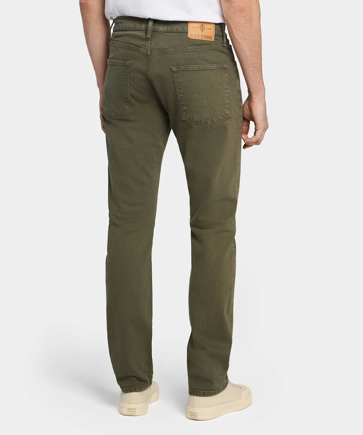 M8 Straight Comfort Organic Ecru - Olive - Hugo Sthlm