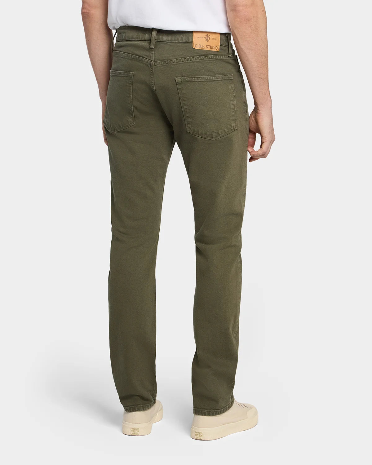 M8 Straight Comfort Organic Ecru - Olive - Hugo Sthlm