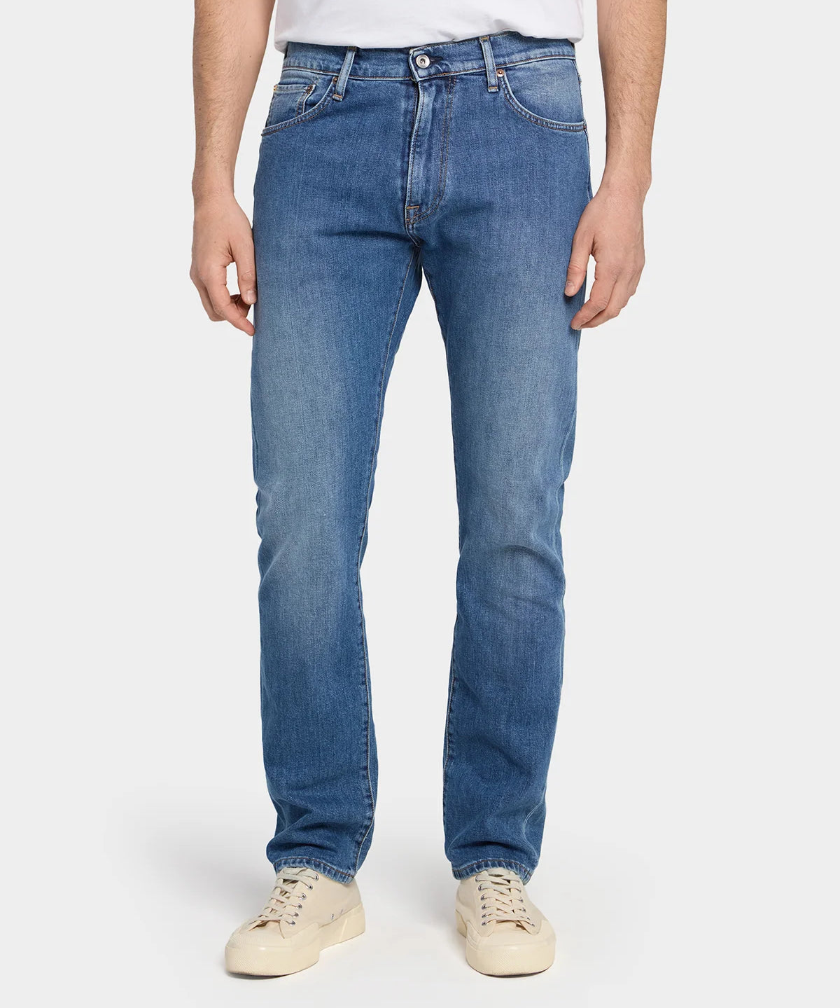 M8 Straight Comfort Organic Indigo - Washed Blue - Hugo Sthlm