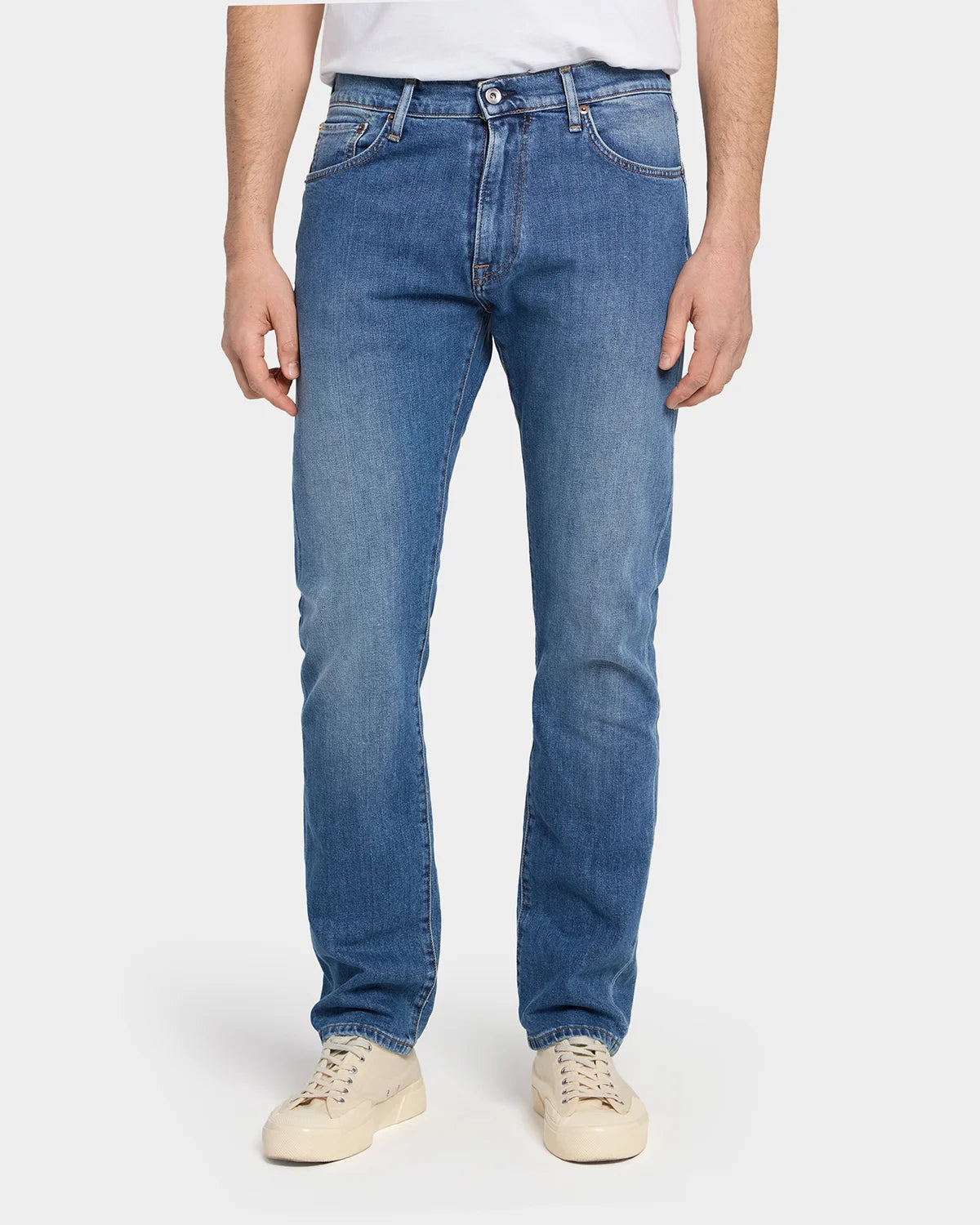 M8 Straight Comfort Organic Indigo - Washed Blue - Hugo Sthlm