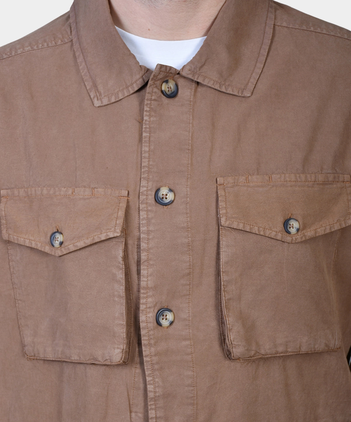 OVERSHIRT COTTON LYOCELL - Brown - Hugo Sthlm