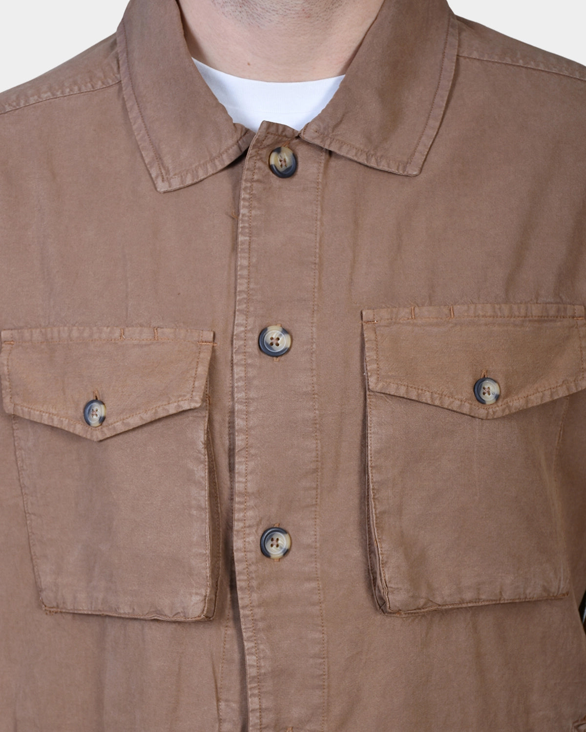 OVERSHIRT COTTON LYOCELL - Brown - Hugo Sthlm