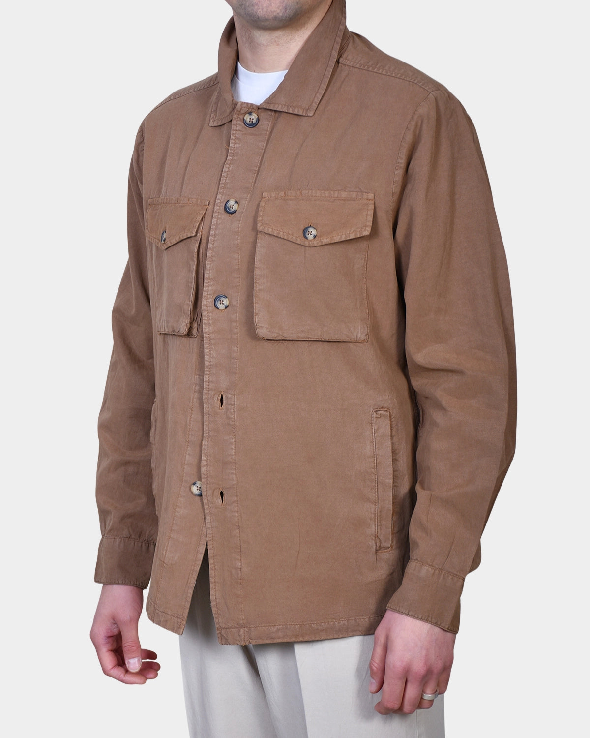 OVERSHIRT COTTON LYOCELL - Brown - Hugo Sthlm