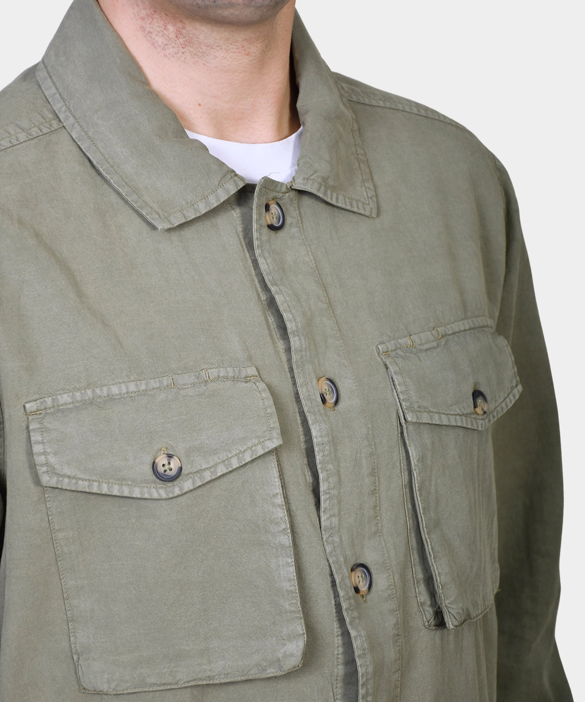 OVERSHIRT COTTON LYOCELL - Green - Hugo Sthlm