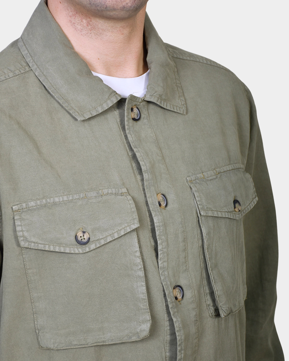 OVERSHIRT COTTON LYOCELL - Green - Hugo Sthlm