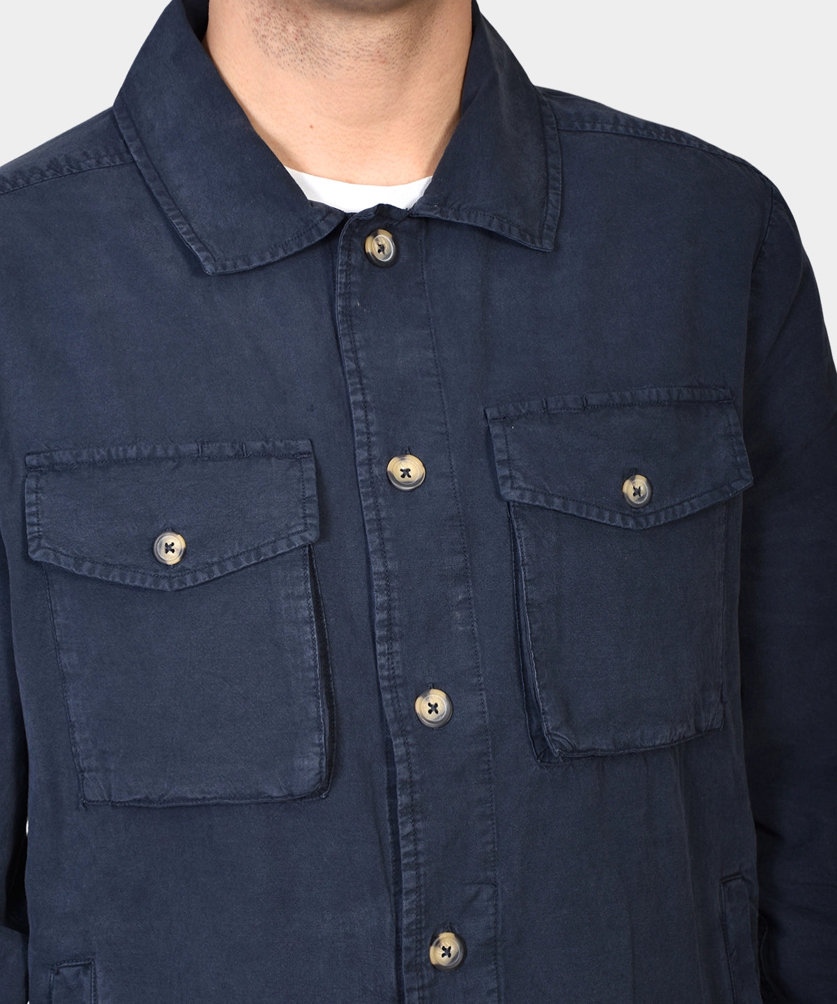 OVERSHIRT COTTON LYOCELL - Navy - Hugo Sthlm