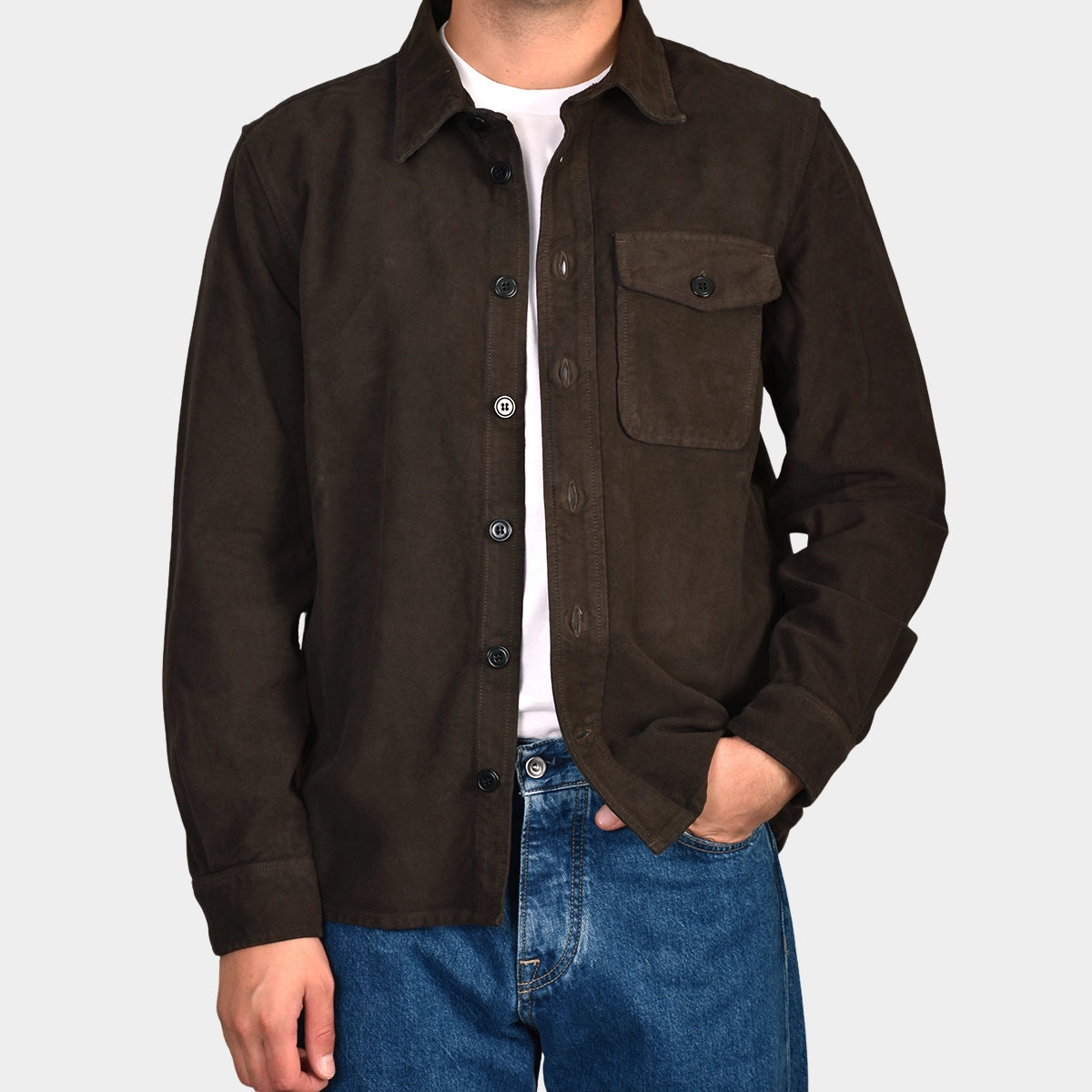 Overshirt Soft Moleskin - Chocolate - Hugo Sthlm