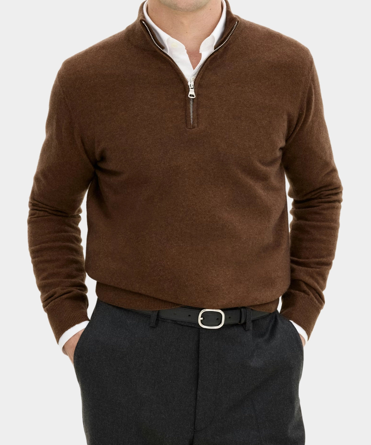 Patton Half Zip - Brown - Hugo Sthlm