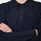 Polo Boucle Wool Blend - Navy
