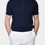 Polo Button Linen Blend - Navy - Hugo Sthlm