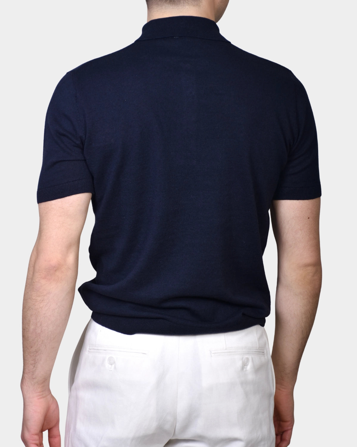 Polo Button Linen Blend - Navy - Hugo Sthlm