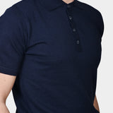 Polo Button Linen Blend - Navy - Hugo Sthlm