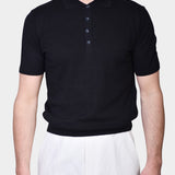 Polo Button Linen Blend - Black - Hugo Sthlm