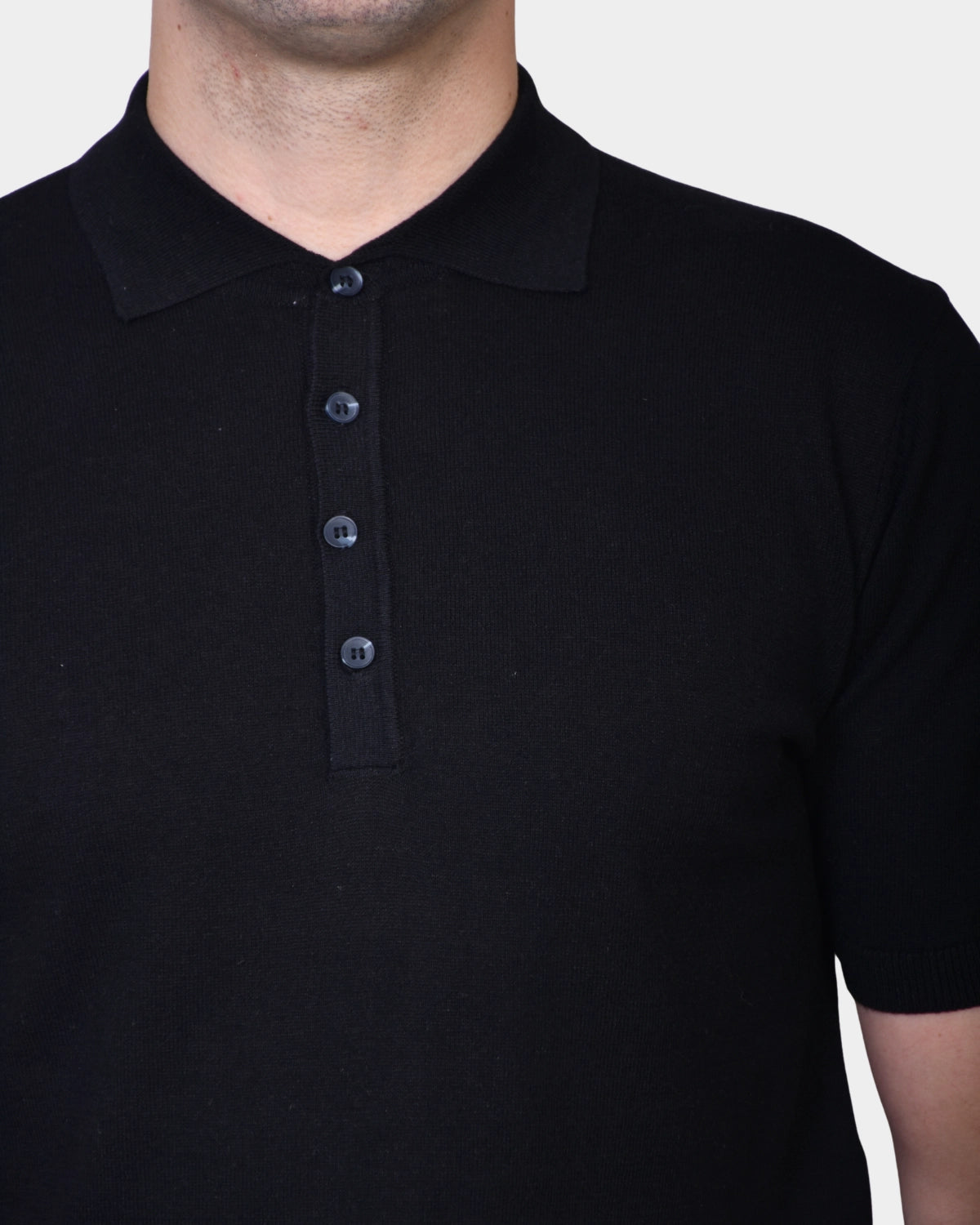 Polo Button Linen Blend - Black - Hugo Sthlm