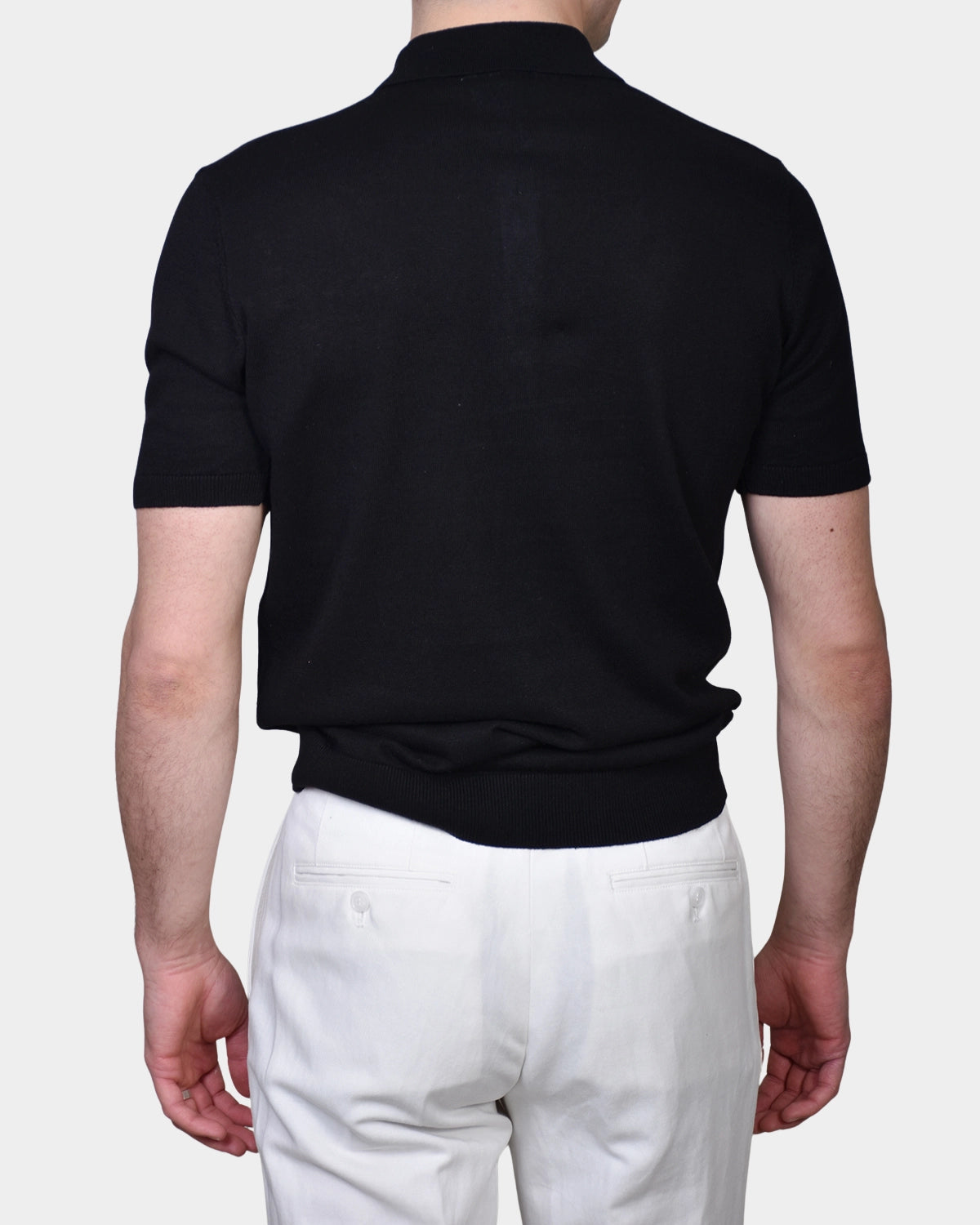 Polo Button Linen Blend - Black - Hugo Sthlm