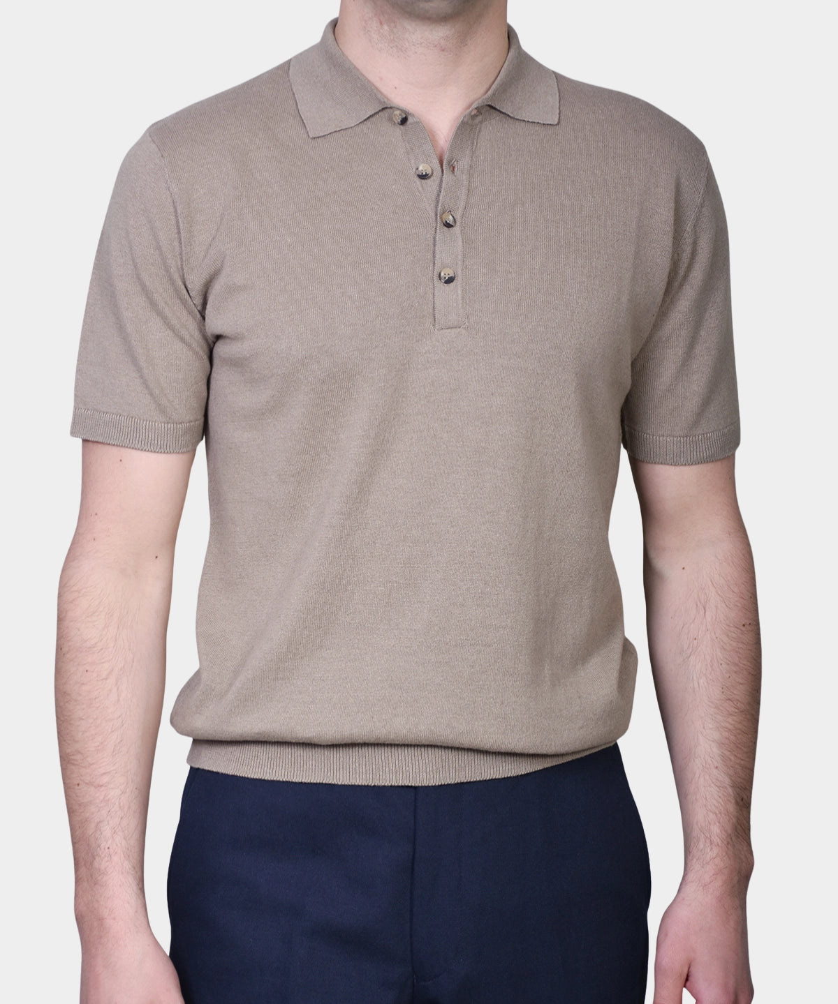 Polo Button Linen Blend - Brown - Hugo Sthlm