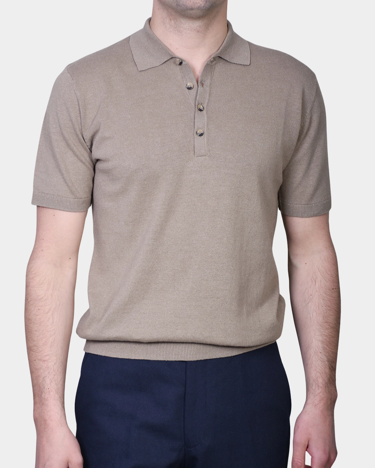 Polo Button Linen Blend - Brown - Hugo Sthlm