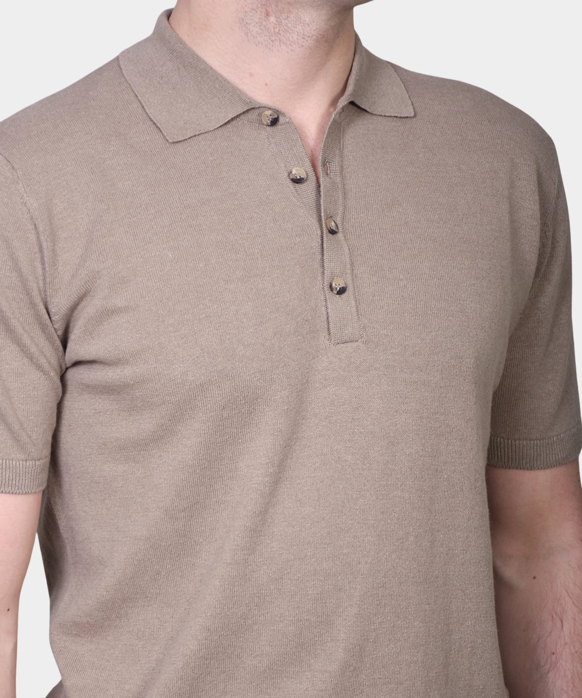 Polo Button Linen Blend - Brown - Hugo Sthlm